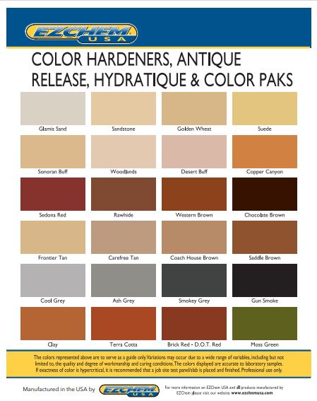 Hardeners, Release and Color Paks